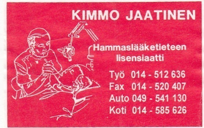 Kimmo Jaatinen, Hammaslääketieteen lisenssiaatti.  b15
