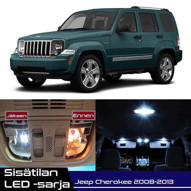 Jeep Cherokee (KK) Sisätilan LED-sarja 11-osainen