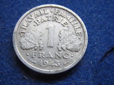 1 franc  1943. Ranska-France