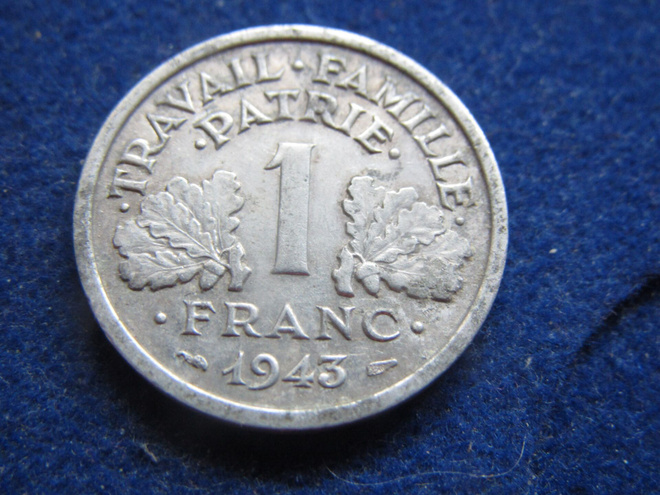 1 franc  1943. Ranska-France