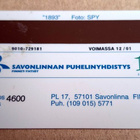 Savonlinnan puhelinyhdistys "luettelo" puhelinkortti - pikkukuva 2