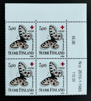 1986 Punainen Risti 5,00 mk numeronelilö **