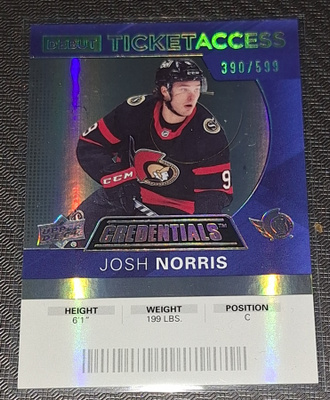 2021-22 Upper Deck Credentials 2020-21 Debut Ticket Access /