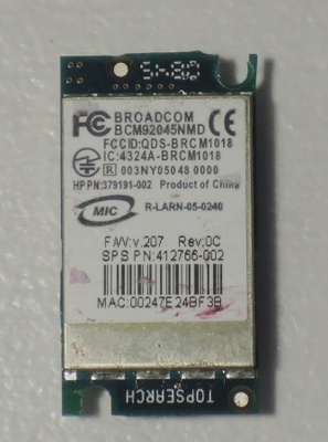 HP Pavilion dv2000 Bluetooth kortti + kaapeli