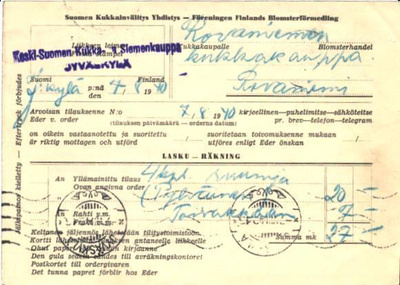 POSTIKORTTI JYVÄSKYLÄ-ROVANIEMI