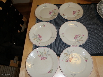 Arabia-40luvun lautaset 6kpl 17cm+sokerikko