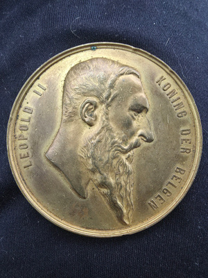 Harvinainen mitali 1889 Gent Belgia (Leopold II)