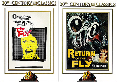 Kärpänen 1 + 2 (1958, 1959) Vincent Price. kauhuscifi. UUDET