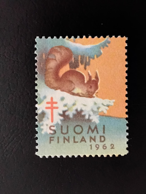 1962 tub joulumerkki orava oksalla**