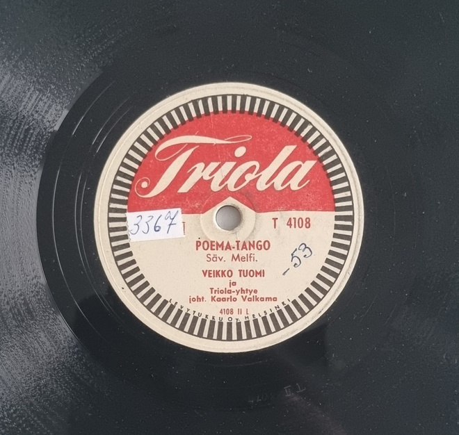Savikiekko 1953 - Veikko Tuomi - Triola T 4108