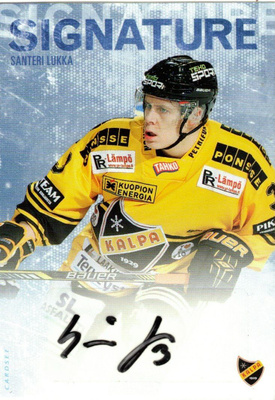 2016-17 Cardset SANTERI LUKKA KalPa Ässät Signature nimmari