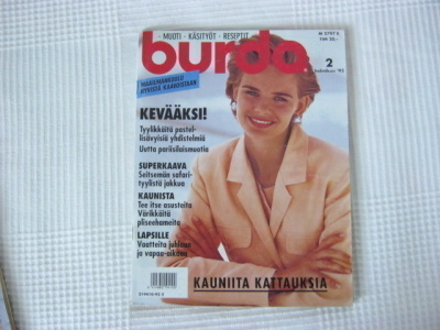 burda helmikuu -92 kaava-arkkeineen
