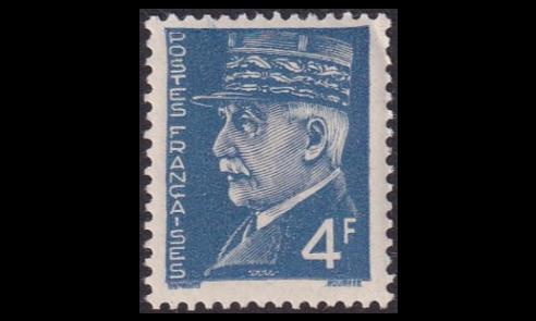 Ranska 579 ** Käyttösarja Pétain 4 Fr (1942)