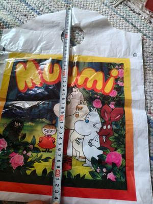 Harvinainen Vintage Muumi -muovikassi 1990-luku (Kaksipuolin