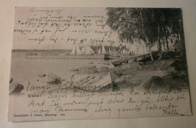 Vaasa, purjeveneitä, laituri ja rantanäkymä, mv pk, p. 1906