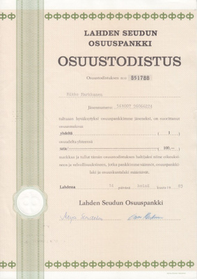 OKK 1983 Lahden Seudun Osuuspankki, Lahti