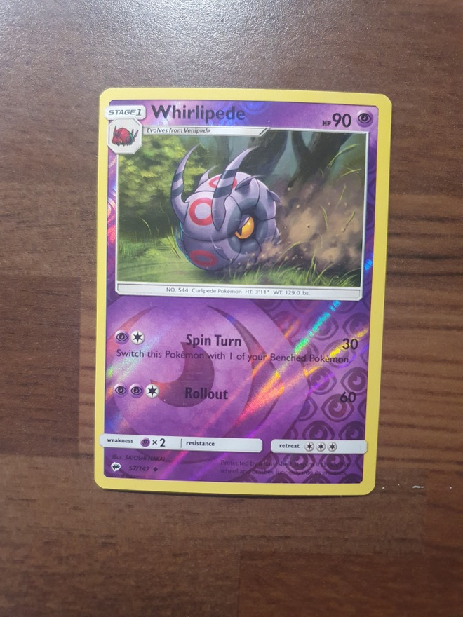 Pokemon Whirlipede 57/147 Reverse holo