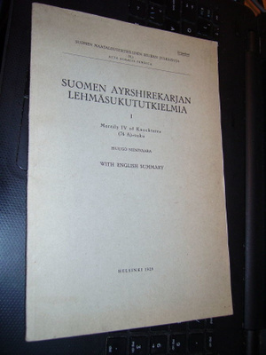 SUOMEN AYRSHIREKARJAN LEHMÄSUKUTUTKIELMA I  (1929) Sis.pk:t