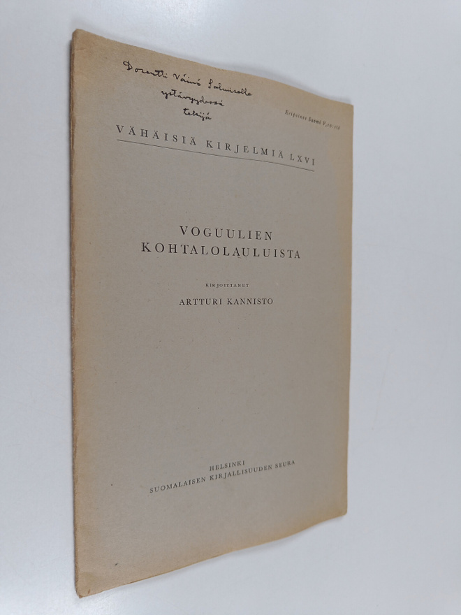 Artturi Kannisto : Voguulien kohtalolauluista