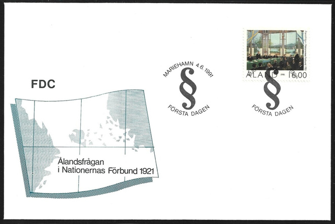 FDC Åland 1991 Itsehallinto 70 vuotta  LaPe ÅL 053
