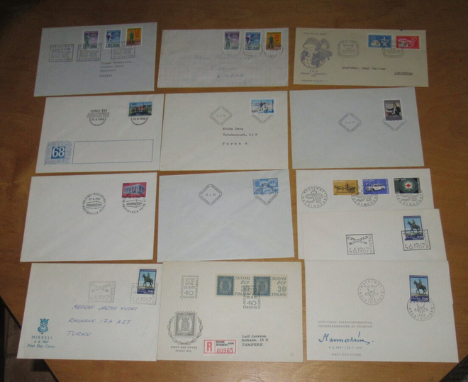 13 kpl:n paketti FDC & erikoislemat 60-luku