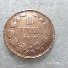 10 penniä 1912 kulkematon , pientä reunakarheutta, - pikkukuva 1