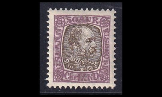 Islanti 23 ** Virkamerkki Christian IX 50 A (1902)