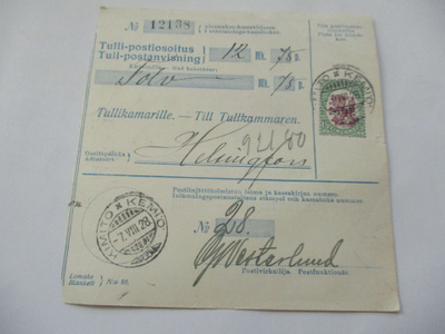 1928 Kemiö tullipostiosoitus