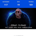 Pitbullin keikalle lippu Helsinkiin 7.12.2026 - pikkukuva 2