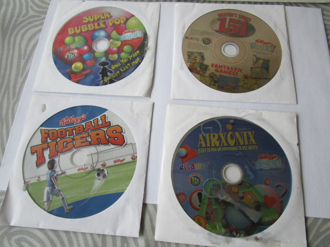 Vintage Kellogg's muropakettien demopelit, 4kpl