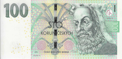 CZECH REPUBLIC 100 KORUN 2018. UNC
