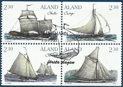 Åland 1995 ÅV 3 Rahtiveneet EP leima NELILÖ LaPe 096-099