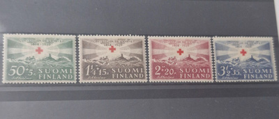 1939 PUNAINEN RISTI SARJA LIIMAKKEELLA *, LAPE 217-220