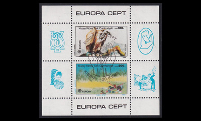 Turkki Kypros 179-80BL5 o Europa luonnonsuojelu (1986)
