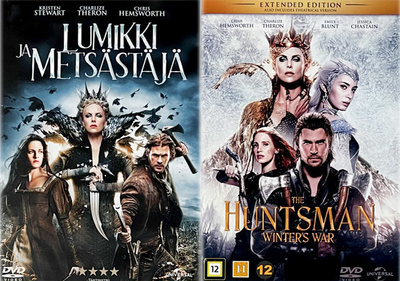 Lumikki ja Metsästäjä 1 + 2, 2012-2016 Hemsworth Theron 2DVD