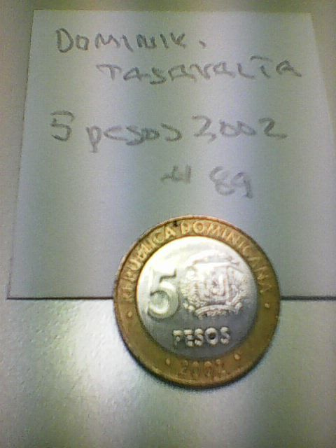 Dominikaaninen tasavalta 5 pesos 2002, km#89