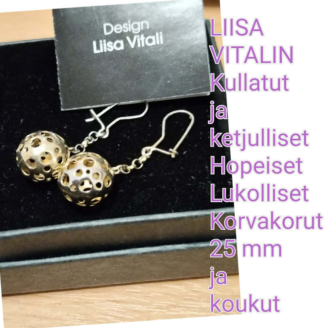LIISA VITALIN kullatut KETJULLISET LEPPÄKERTTU -korvakorut