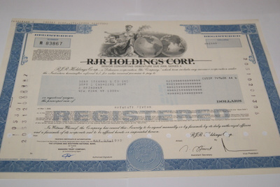 Osakekirja Yhdysvallat RJR Holding Corporation 1990