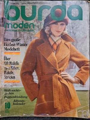 Burda moden kaavalehti 10/1974