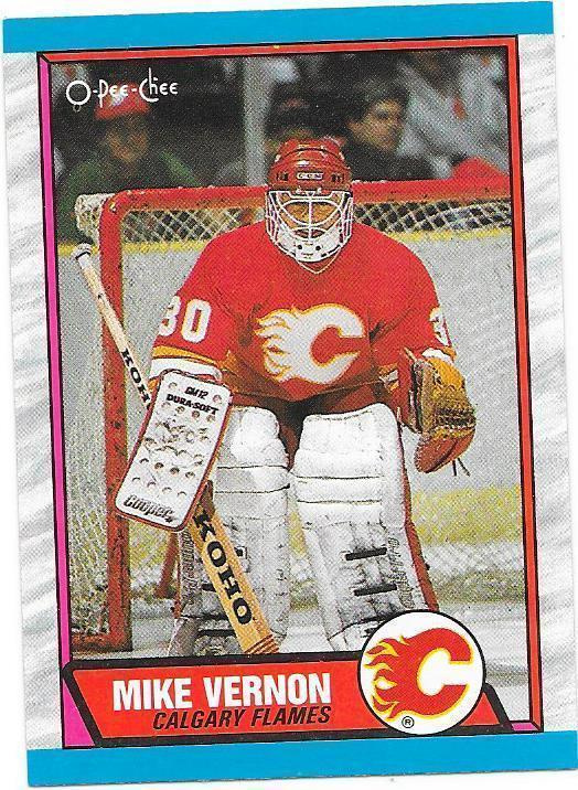 1989-90 OPC #163 Mike Vernon Calgary Flames MV