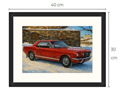 Uusi Ford Mustang art print kehystetty 30 cm x 40 cm