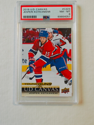 Jesperi Kotkaniemi - 18-19 UD Young Guns Canvas PSA 8