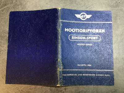 Moottoripyörän Simson-Sport hoito-opas