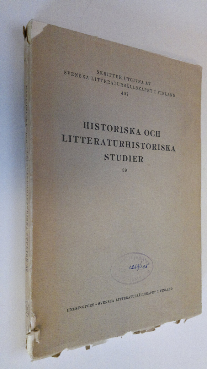 Torsten (toim.) Steinby : Historiska och litteraturhistor...