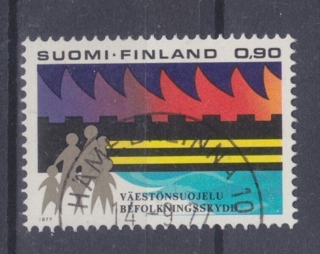 1977 Väestönsuojelu loistoleimalla.