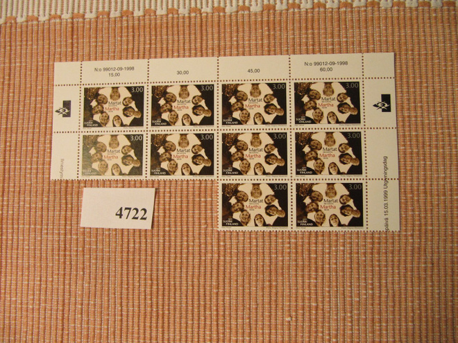 Postimerkkejä 10 kpl Martta liike 100-vuotta .15.3.1999.