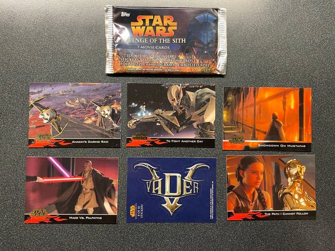 Topps Star Wars Revenge of the Sith 6 korttia, mm VADER