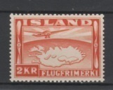 (SA0554) ICELAND, 1934 (Air Post. Plane Map of Iceland)