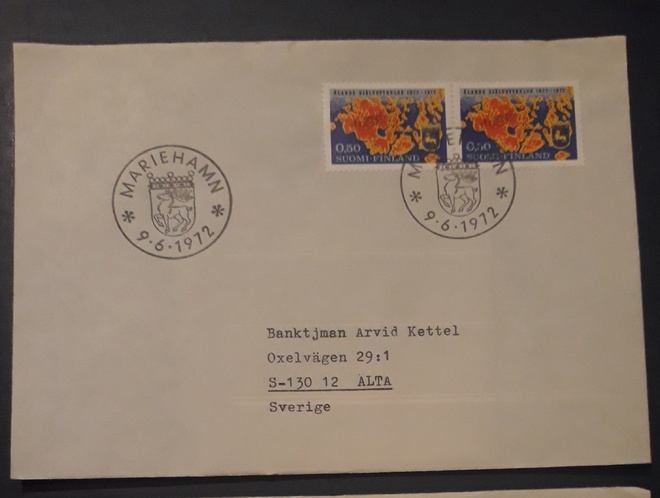 1972  Åland självstyrelse FDC merkkiparilla