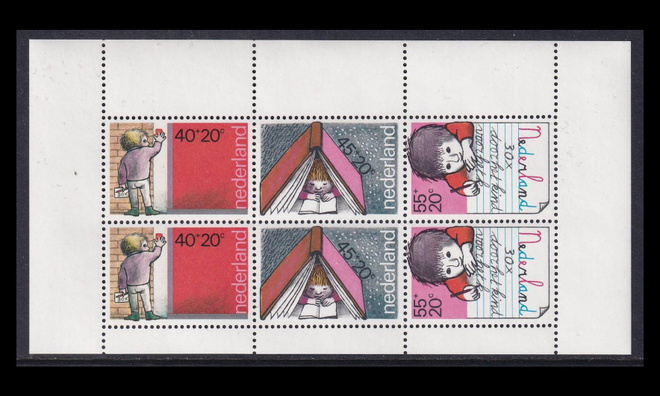 Alankomaat 1128-30BL19 ** Voor het Kind koulunkäynti (1978)